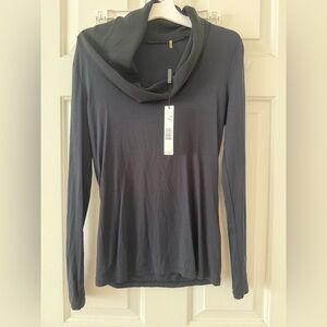 Elie Tahari MaryAnn Knit - Black Cowl Neck Long Sleeve Top
